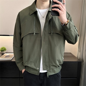 2025春季新款翻领店主风夹克外套男士休闲纯色上衣男JK150-P115