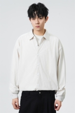 25年春季条纹长袖衬衫得物二开衬衣宽松现货DS-C323-1-2311-T批40，男装衬衫，电商C323-1