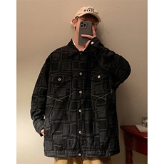 2023新款牛仔外套潮牌上衣男装衣服秋装春季棋盘格夹克JK960-P76，男装夹克，星座1103-3