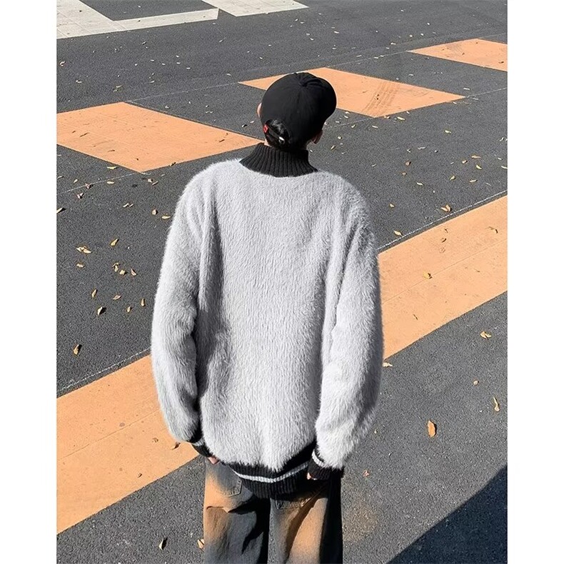 美式圆领毛衣男慵懒风休闲针织衫HMY265P55,男装针织衫/毛衣,星座1116-2