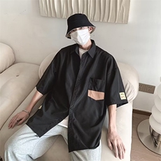 衬衫男夏季薄款潮流短袖衬衣设计感小众阿美咔叽外套CY700-P32，男装衬衫，星座412-3