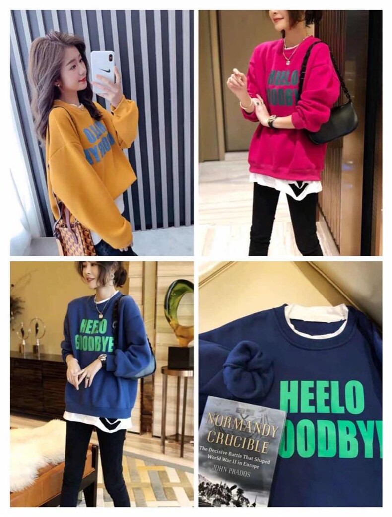 加绒欧货卫衣，女装卫衣/绒衫，依露奇