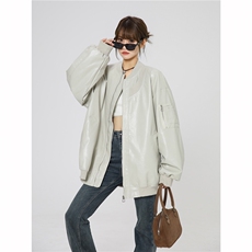 现货2025PU皮夹克美式潮牌女飞行服高街流行外套W318-P35，男装夹克，电商A170