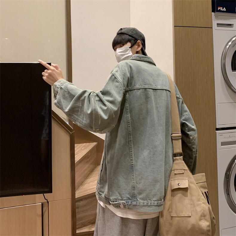 牛仔外套男生春秋季高级感炸街潮牌设计感小众JK02132-P65,男装夹克,星座308B-1