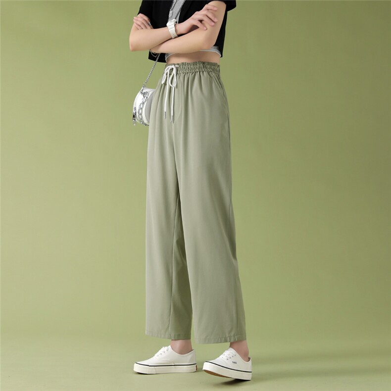 夏季新款中性直筒宽松九分裤潮流冰爽休闲裤2023年2025-特批20，女装休闲裤，星座718-1