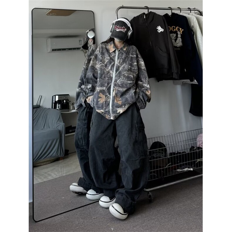 高街夹克男女韩版潮宽松帅百搭拼色印花2024秋冬ins外套W6032-P76,男装夹克,星座412-2