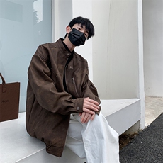美拉德哑光皮衣铆钉装饰皮衣夹克上衣男士上衣225--JK601-P105，男装夹克，星座225-2