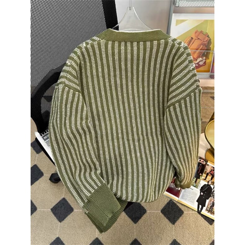 MM372-P60美式复古新款慵懒风休闲V领开衫毛衣针织外套,男装针织衫/毛衣,星座617A-2