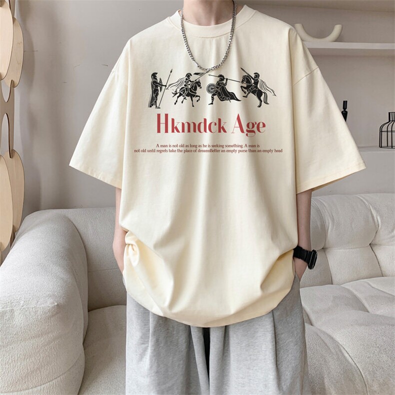 图案已注册夏季新款罗马印花短袖T恤男潮宽松半袖体恤衫D124/P25,男装T恤,电商B209