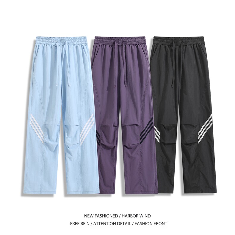 夏季新款美式机能三条杠设计感速干冰丝裤B315-K25431-特p35控68,男装休闲裤,电商B315