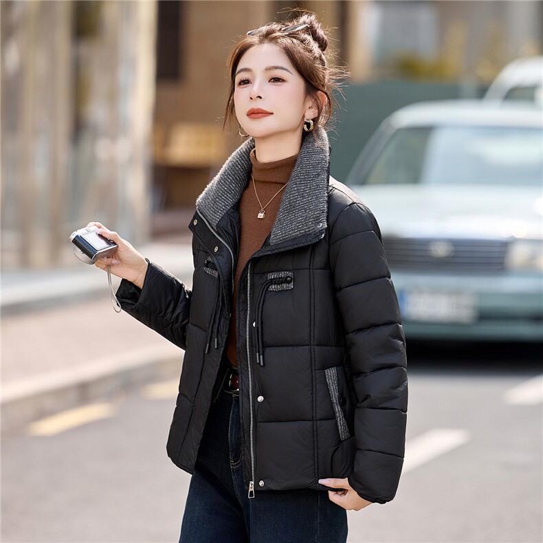 中式流苏盘扣撞色衣领时尚短款棉袄2657P150,女装棉衣/棉服,乐衣轩
