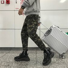 703港风男多口袋工装休闲裤束脚长裤迷彩水洗全棉，男装休闲裤，星座703
