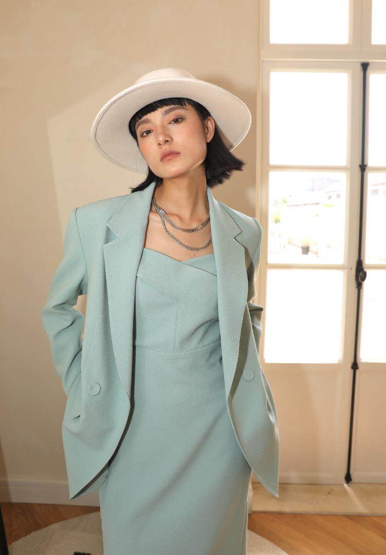 高定系列～珠边西装+吊带套裙，女装西装，GN