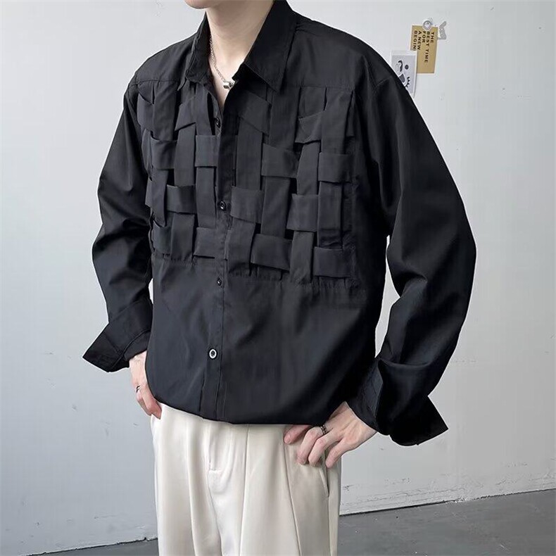 纯色设计感小众衣服男士长袖衬衫青少年秋季男衬衫网图CS765-p40,男装衬衫,星座302B-3