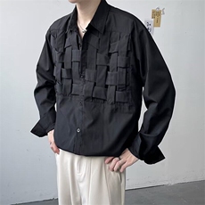 纯色设计感小众衣服男士长袖衬衫青少年秋季男衬衫网图CS765-p40，男装衬衫，星座302B-3