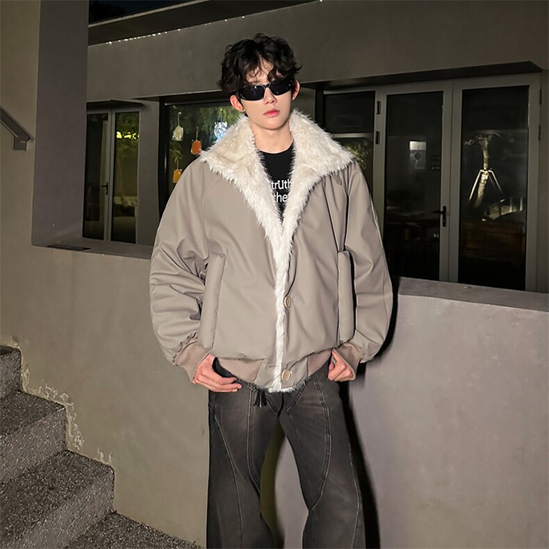 405A  美式高街大毛领短款棉衣座山雕棉服   MY25811-特批90控178图片