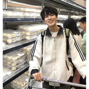 抖音得物高品质26春装美式高街重磅结构拼接织带立领卫衣外套CM42图片