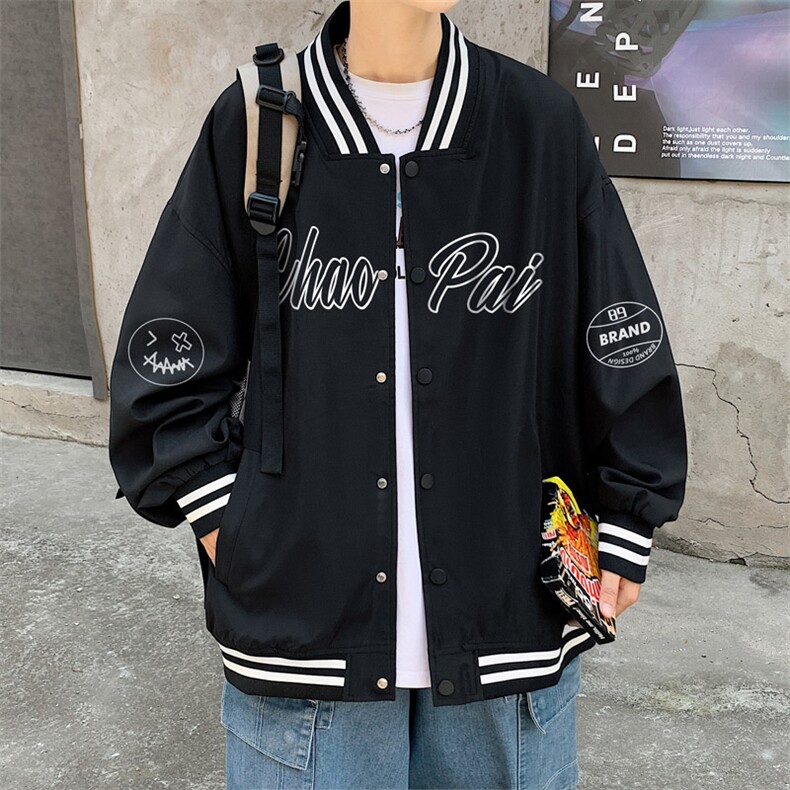 ！2023春季男士棒球服夹克百搭潮牌宽松外套上衣JK505P60，男装夹克，电商B220