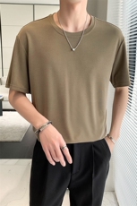 夏轻熟风高级垂感百搭体恤铜氨丝净色打底衫TX05/P35特控58，男装T恤，电商A243