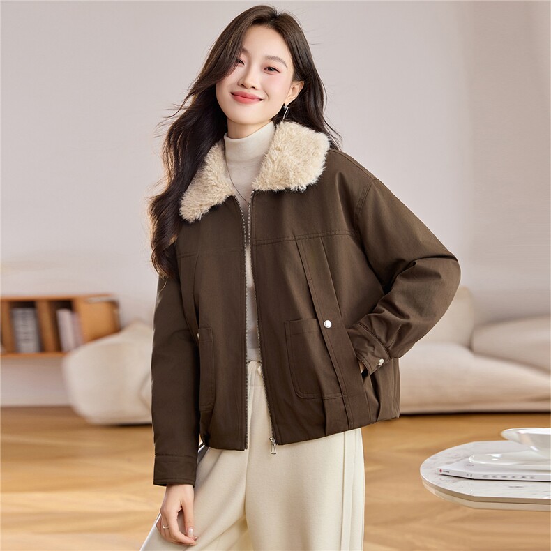 现货2025新款冬季加绒棉衣保暖派克服,女装棉衣/棉服,悦祺
