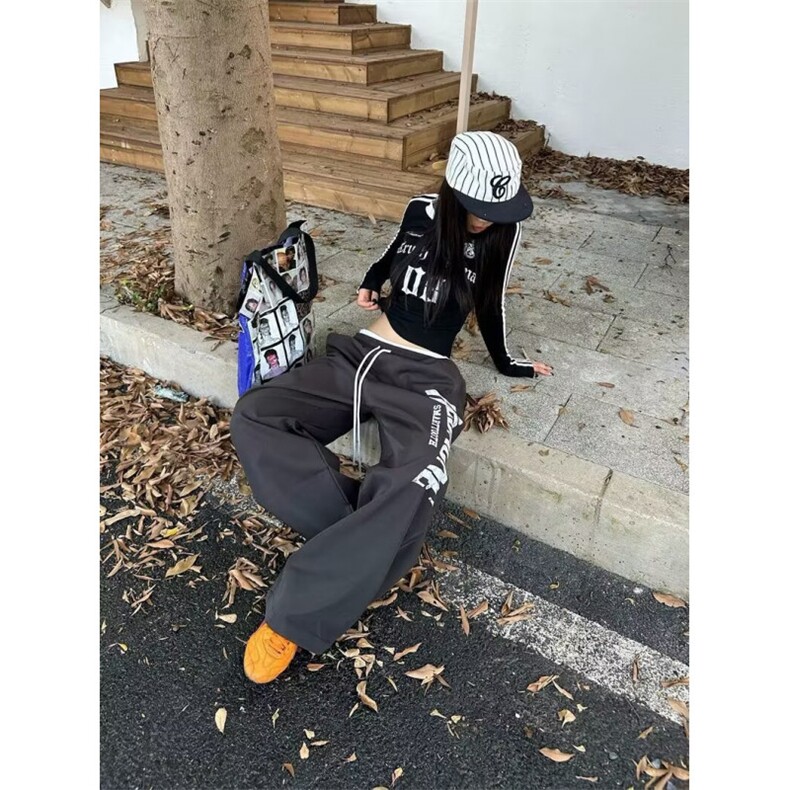 运动长裤男春秋季ins高街反光跑步阔腿夜光健身训练宽松束脚裤子,女装休闲裤,四季星座505