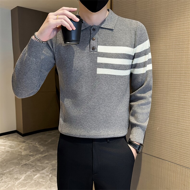秋冬店主风社会小伙POLO领套头针织衫301A-1/M92/P58,男装针织衫/毛衣,星座301A-1