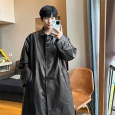 8XL-M诺丁山皮衣夹克外套男长款美式复古情侣风衣PY860P138控158，男装皮衣，电商D206-1