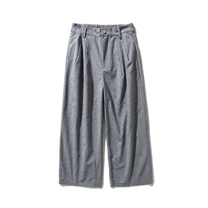 20秋冬 日系哈伦宽松亚麻大码风条纹直筒休闲阔腿裤 K83/P75图片