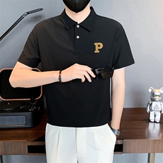 6601-P58夏季字母刺绣短袖Polo衫男新款半截袖上衣控78，男装Polo衫，星座603-2