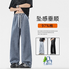 舒适休闲百搭长裤直筒宽松拖地裤97%棉X8230-TP：40：79，男装休闲裤，星座718
