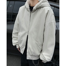 美式冬季羊羔毛连帽棉服潮牌加厚保暖棉服外套，男装棉衣，星座410-7