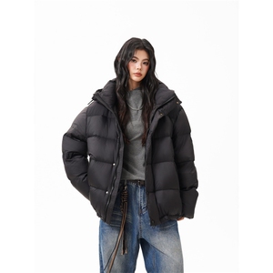 90%绒新标有报告连帽撞色韩版宽松羽绒服外套Y990/370 现货图片