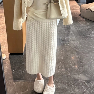 2025年秋季时尚百搭通勤简约休闲麻花半身裙，女装半身裙，旭驰羊绒