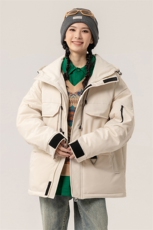 新标90白鸭绒简约休闲连帽工装外套纯色加厚羽绒服ESY0222-P230，男装羽绒服，电商B306