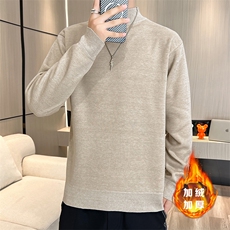 1018-1-M668-P26跑量款半高领一体绒毛衣男士针织衫加绒时尚帅气，男装针织衫/毛衣，星座1018-1​