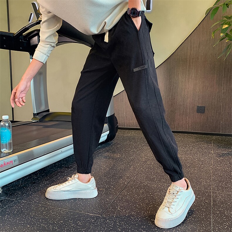 秋季灯芯绒休闲裤男痞帅潮流修身束脚裤简约时尚百搭长裤K21-P55，男装休闲裤，电商D323（原B261）