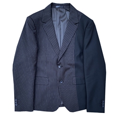 秋冬店主休闲夹克礼服西装单西男士修身拼条西服A236-XZ2309-155，男装夹克，电商A236