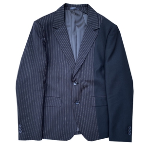 秋冬店主休闲夹克礼服西装单西男士修身拼条西服 A236-XZ2309-155图片
