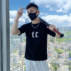 圆领短袖字母印花男夏季薄款新款内搭夏季打底衫T195，男装T恤，星座1116A-2（原606A-1）