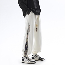 潮流大码宽松小熊拼接束脚休闲长裤运动裤K8460-P30【特价】，女装休闲裤，电商A007