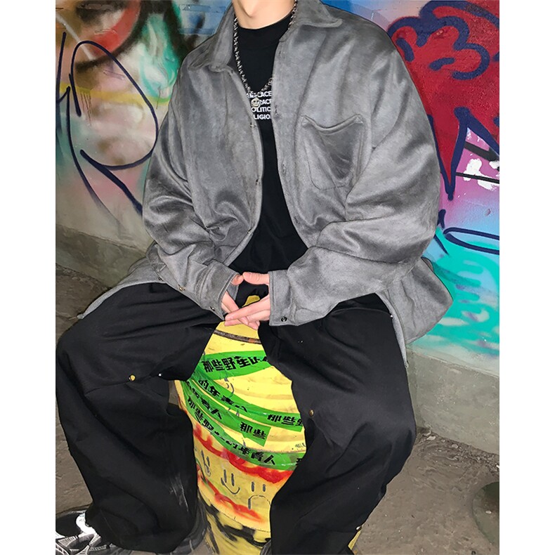 春秋衬衫小众夹克麂皮绒外套港风大码上衣潮1016-1CS70P68K89,男装夹克,星座1016-1（原电商B408-1）