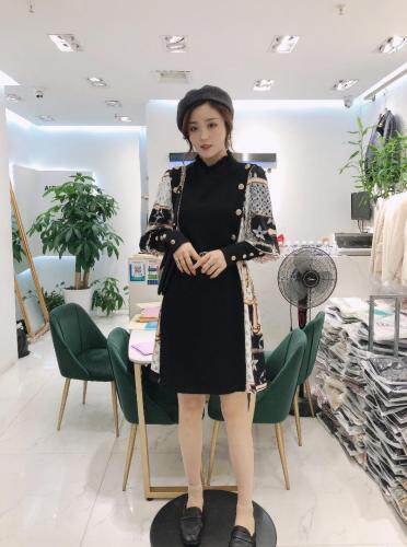 【现货】雪纺袖空气棉连衣裙,女装连衣裙,艾丹迪蔓