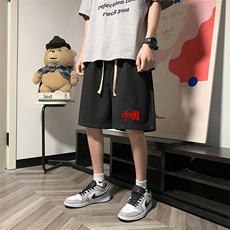 HD74276-P22华夫格短裤男大码宽松五分裤男直筒中裤，男装休闲裤，电商A040