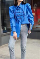 春季来啦！很有设计感的一款衬衣，版型宽松超显瘦，其它，欧以美