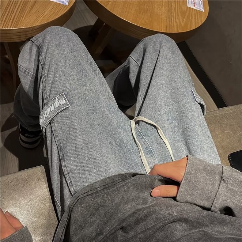 牛仔裤男秋季潮大码休闲裤子高街T1617P42,男装牛仔裤,星座1116-2