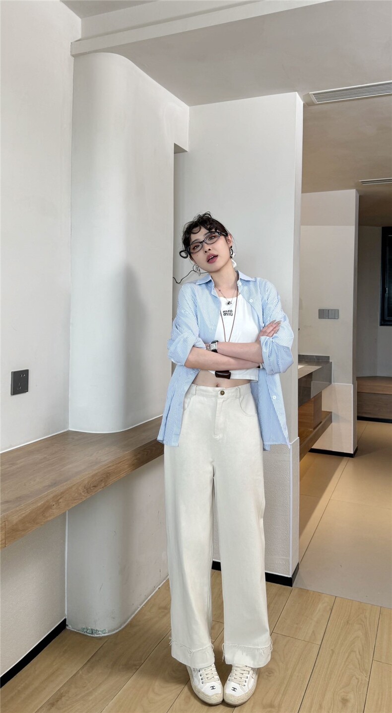 2025简约百搭九分法棍裤,女装休闲裤,湘姗