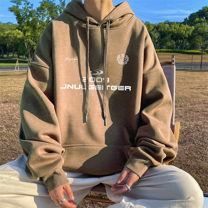 抖音得物供货可提供视频秋冬重磅美式宽松连帽卫衣DL2301,男装卫衣,电商A486