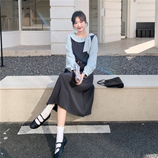 2026春装新款气质娃娃领气质收腰连衣裙女送皮带，女装连衣裙，苗苗