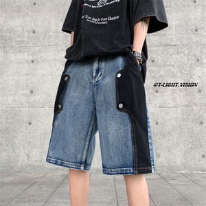 B221 美式ins高街暗黑小众个性款牛仔短裤五分裤 LK23100-P60控78图片