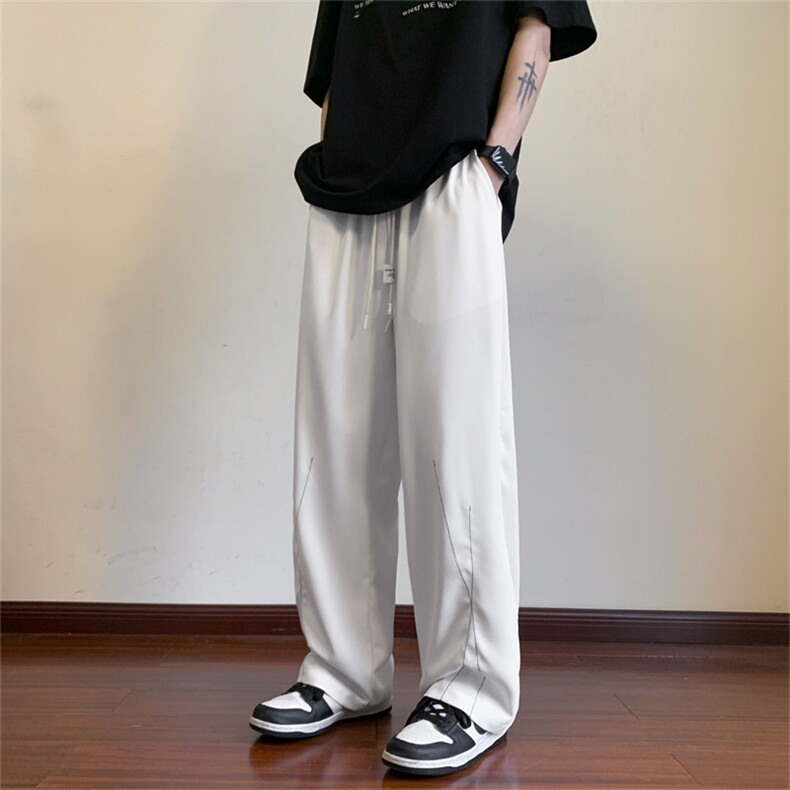 K739-P60   控78 抖音品质夏高街垂感直筒拖地裤男生休闲裤西裤图片